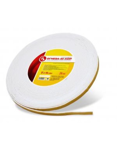 Уплотнитель на основе материала огнезащитного рулонного Огнеза ОГНЕЗА-М-КОР 3 3*15 мм., рулон 25 пог.м. в Уссурийске Дополнительное оборудование пожаротушения Pintop.ru