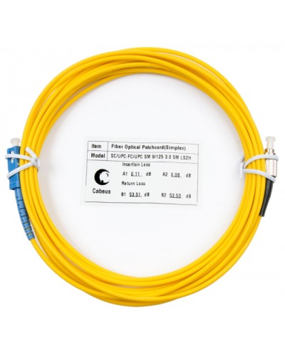 Шнур оптический simplex SC-FC 9/125 SM 5 м LSZH в Уссурийске Патч-корды оптические Pintop.ru