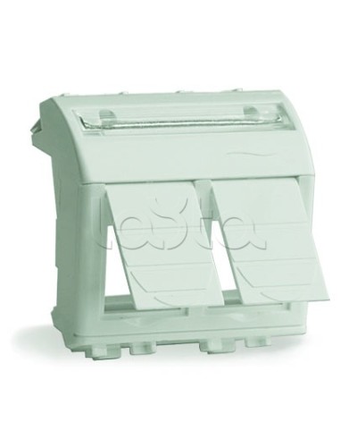 Адаптер для 2-х информационных разъемов Systimax, белый, 2мод DKC 76617B в Уссурийске Аксессуары для стоек и шкафов Pintop.ru