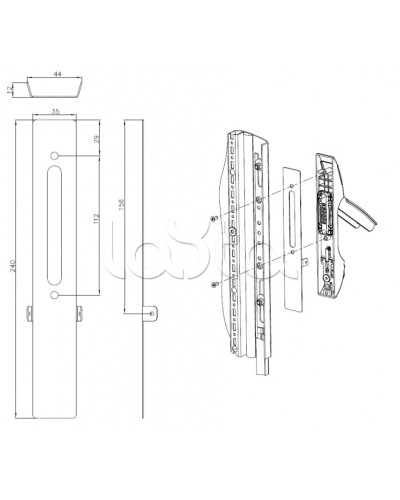 Накладка под опломбировку замка Elbox EMS-LP в Уссурийске Аксессуары для стоек и шкафов Pintop.ru