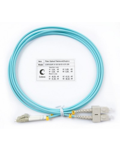 Шнур оптический duplex LC-SC 50/125 mm OM3 2м LSZH Cabeus FOP-50-LC-SC-2m в Уссурийске Патч-корды и пигтейлы Pintop.ru