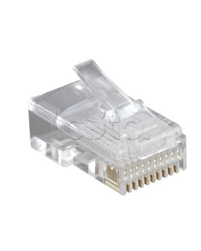 Разъем RJ-50(10P10C), универсальный (для одножильного и многожильного кабеля), для круглого кабеля, напыление 6µ/ 6 микродюймов (10шт) Hyperline PLUG-10P10C-U-06 в Уссурийске Коннекторы и разъемы Pintop.ru