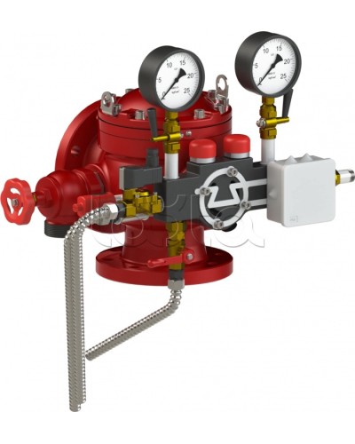 Узел управления дренчерный с комбинированным приводом Спецавтоматика УУ-Д100/1,6 (Э24, Г0,07)-ВФ.О4 в Уссурийске Устройства пуска водяного пожаротушения Pintop.ru