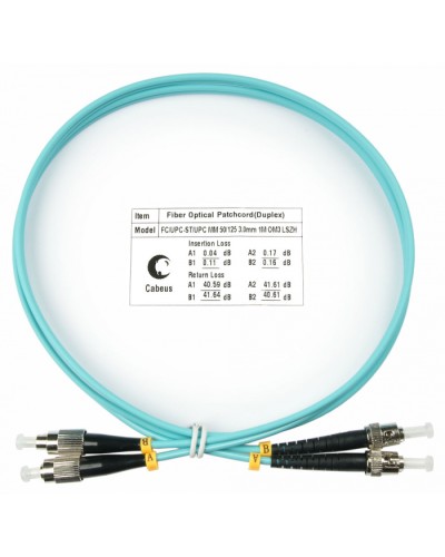 Шнур оптический duplex FC-ST 50/125 mm OM3 1м LSZH Cabeus FOP-50-FC-ST-1m в Уссурийске Патч-корды и пигтейлы Pintop.ru