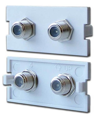 Вставка модульная с 2хF адаптерами в розетку LAN-MB, белая LANMASTER LAN-MBP-2TV/F-WH в Уссурийске Коннекторы Pintop.ru