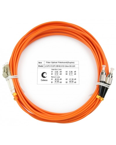 Шнур оптический duplex LC-FC 62,5/125 mm 10м LSZH Cabeus FOP-62-LC-FC-10m в Уссурийске Патч-корды оптические Pintop.ru