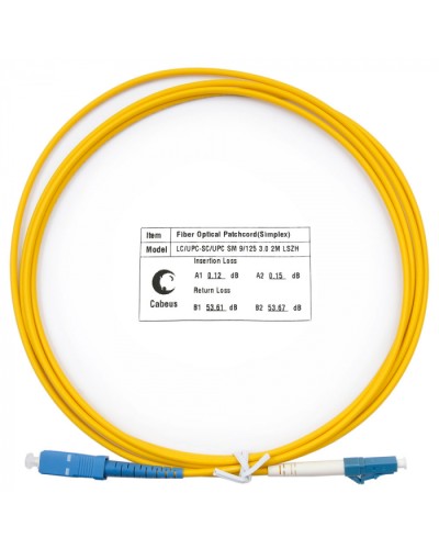 Шнур оптический simplex LC-SC 9/125 SM 2 м LSZH Cabeus FOP(s)-9-LC-SC-2M в Уссурийске Патч-корды оптические Pintop.ru