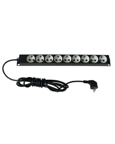 Блок силовых розеток 19 со шнуром (2 м.) без выключателя, 9 розеток ЦМО БР-9П-Ш-9005 в Уссурийске Блоки розеток Pintop.ru