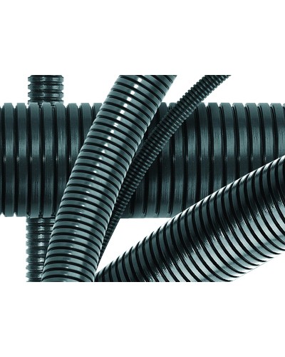 Труба гофрированная DN36мм, ПВ-0, D вн 36,3 мм, D нар 42,5 мм, полиамид 6, с протяжой DKC PA613643F0 в Уссурийске Труба гофрированная Pintop.ru