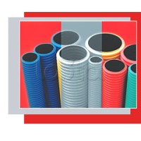 NR90 Двустенная труба ПНД жёсткая, тип 750, SN19, D90мм (1шт=5,7м) цвет красный Экопласт (80090-57)