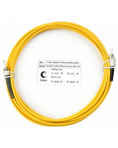 Шнур оптический simplex FC-ST 9/125 sm 7м LSZH Cabeus FOP(s)-9-FC-ST-7m в Уссурийске Патч-корды оптические Pintop.ru