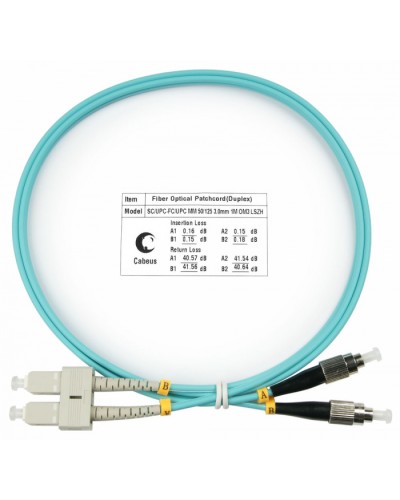 Шнур оптический duplex SC-FC 50/125 mm OM3 1м LSZH Cabeus FOP-50-SC-FC-1m в Уссурийске Патч-корды и пигтейлы Pintop.ru