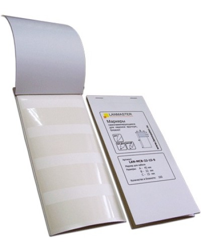 Маркер самоламинирующийся, блокнот, 30х15x45, диаметр кабеля 9 мм, 120 шт LANMASTER LAN-MCB-30x15x9 в Уссурийске Аксессуары для кабель-канала Pintop.ru