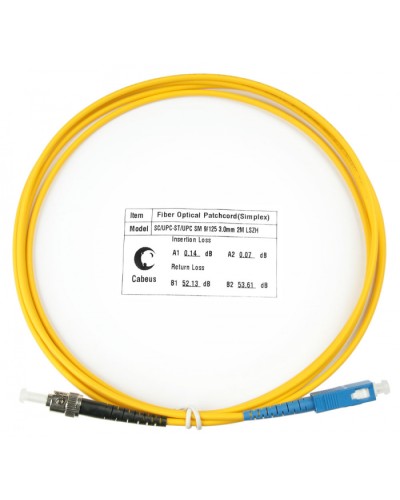Шнур оптический simplex SC-ST 9/125 sm 2м LSZH Cabeus FOP(s)-9-SC-ST-2m в Уссурийске Патч-корды оптические Pintop.ru