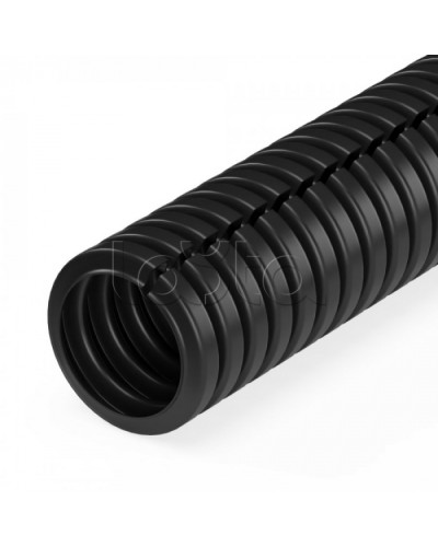Труба гофрированная ПА безгалогенная (HF) стойкая к ультрафиолету разрезная черная dвн 5,0 мм, dнар 7,2 мм (50м/уп) Промрукав (PR02.0306) в Уссурийске Труба гофрированная Pintop.ru