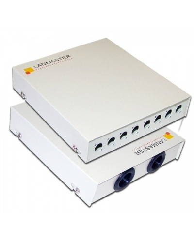 Кросс оптический настенный, металлический, на 8 ST адаптеров LANMASTER LAN-FOBM-WM-8ST в Уссурийске Кросс оптический Pintop.ru