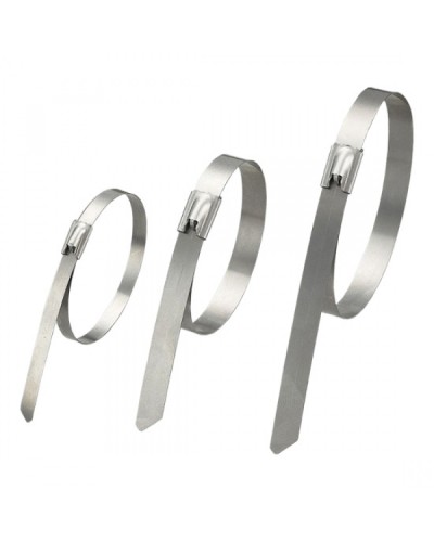 Стяжка неразъемная стальная, коррозионно-стойкая (нержавеющая сталь 304L), 150x4.6x0.3мм, (100 шт) в Уссурийске Стяжки-хомуты Pintop.ru