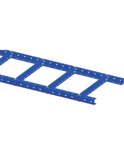 Лоток лестничный, прямая секция шириной 200 мм, сталь, 2.5 метра, серый LANMASTER LAN-LTS200-GY в Уссурийске Кабельные лотки Pintop.ru