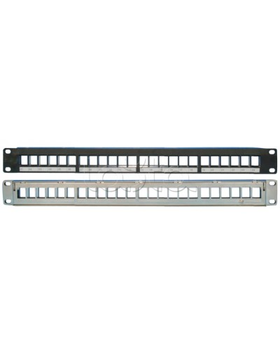 Наборная коммутационная панель 19”, 1U, 24 порта UTP/FTP Eurolan (27F-00-24BL) в Уссурийске Коннекторы Pintop.ru