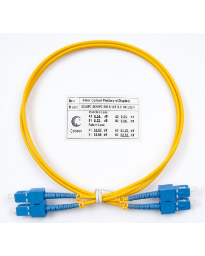 Пигтейл одномодовый оптический, SM 9/125, LSZH, duplex SC/SC (1 м) Cabeus FOP(d)-9-SC-SC-1m в Уссурийске Патч-корды оптические Pintop.ru
