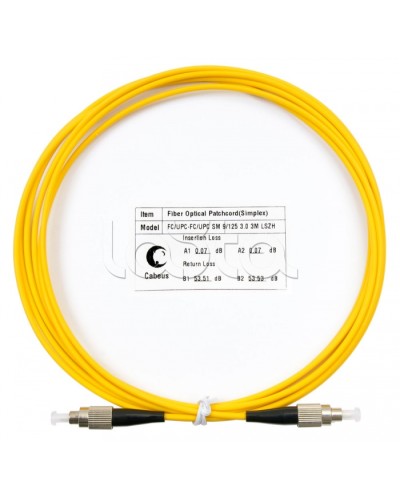 Шнур оптический simplex FC-FC 9/125 SM 3 м LSZH Cabeus FOP(s)-9-FC-FC-3M в Уссурийске Патч-корды оптические Pintop.ru