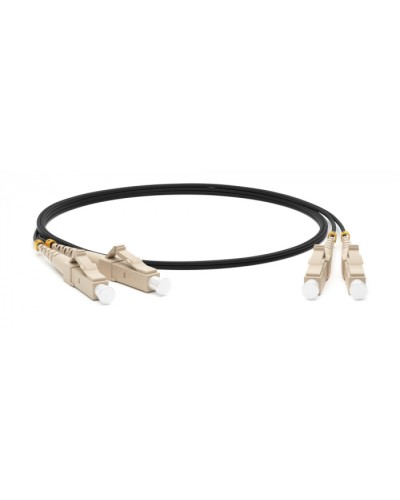 Патч-корд волоконно-оптический (шнур) MM 50/125, LC-ST, 2.0 мм, duplex, LSZH, 10 м Hyperline FC-D2-50-LC/PR-ST/PR-H-10M-LSZH-BK в Уссурийске Патч-корды оптические Pintop.ru