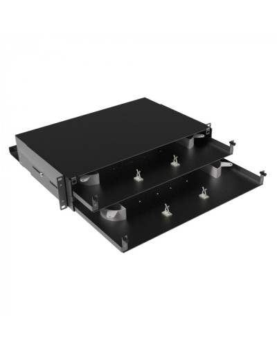 Оптическая полка выдвижная, без лицевой панели, неукомплектованная, 2U, черная DKC RNFPE2U48 в Уссурийске Полки для шкафов и стоек Pintop.ru