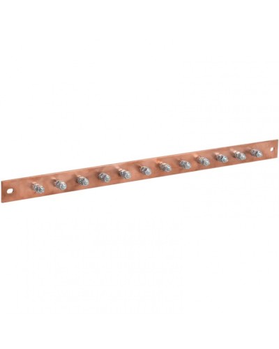 Шина заземления 483х25x3мм медь ШМТ М1 12 точек подключения М6 ITK ER-12-325-M1 в Уссурийске Аксессуары для стоек и шкафов Pintop.ru