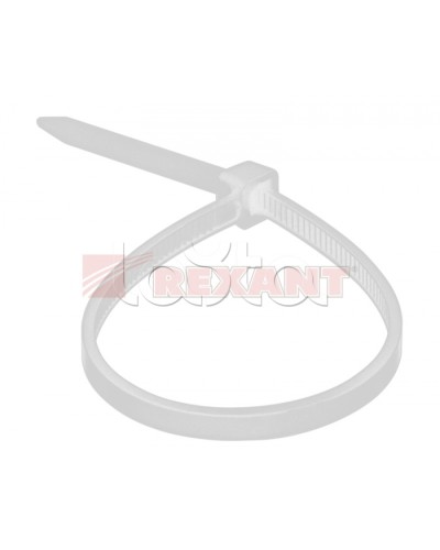 Хомут-стяжка нейлоновый 2.5х120 мм белый (100шт/уп) REXANT 07-0120 в Уссурийске Стяжки-хомуты Pintop.ru
