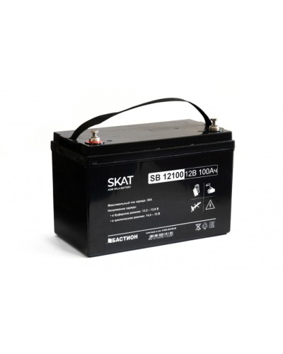 Бастион SKAT SB 12100 АКБ свинцово-кислотная тип AGM 12V 100Ач Iзар.30А, клеммы под болт М6 в Уссурийске Электротехническое оборудование Pintop.ru
