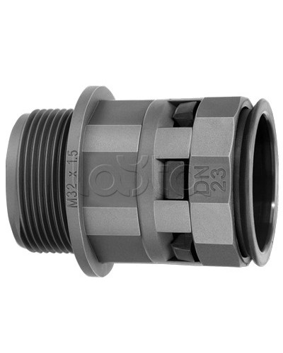 Муфта труба-коробка DN 12 мм, М16х1,5, полиамид, цвет черный DKC PAM12M16N в Уссурийске Повороты, муфты, тройники Pintop.ru