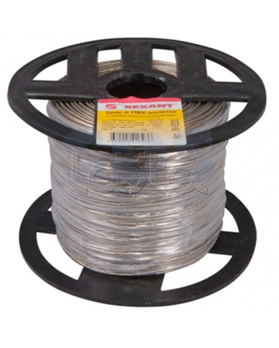 Трос стальной в ПВХ изоляции d2 мм (200) REXANT 09-5320 в Уссурийске Крепежные изделия Pintop.ru