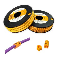 Клипса маркировочная на кабель диаметром 3.6–7.4 мм, символ "7", 500 шт., желтая LANMASTER LAN-MCC-EC27/500-YL