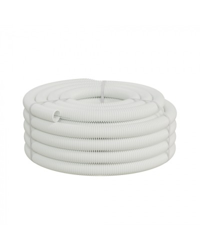 Труба ПП HF-FR гофрир. тяжелая, с зондом, без галогена, ПЛЛ 32мм Экопласт (61132HFR-W) - Труба ПП HF-FR гофрир. тяжелая, с зондом, без галогена, ПЛЛ диам.32мм ПВ-0 (25м) цвет белый 1 палл.=1200м Экопласт в Уссурийске Труба гофрированная Pintop.ru