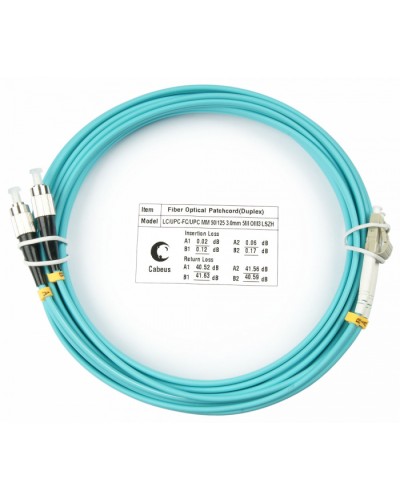 Шнур оптический duplex LC-FC 50/125 mm OM3 25м LSZH Cabeus FOP-50-LC-FC-25m в Уссурийске Патч-корды и пигтейлы Pintop.ru