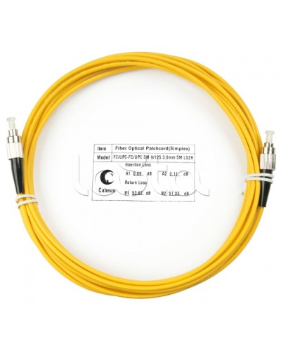 Шнур оптический simplex FC-FC 9/125 sm 5м LSZH Cabeus FOP(s)-9-FC-FC-5m в Уссурийске Патч-корды оптические Pintop.ru