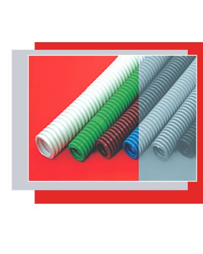 Труба гофрированная HFFR легкая диам 40 мм, с зондом, без галогена, трудногорючая, цвет серый Экопласт 20140HFR в Уссурийске Труба (ОКЛ) Экопласт Pintop.ru