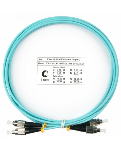 Шнур оптический duplex FC-FC 50/125 mm OM3 2м LSZH Cabeus FOP-50-FC-FC-2m в Уссурийске Патч-корды и пигтейлы Pintop.ru