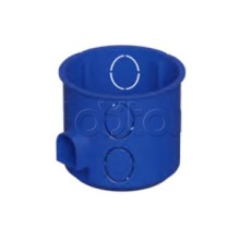 Коробка установочная D68x62мм со стык. ушками, межцентр. 71мм, IP20, цвет синий (1шт) Экопласт (44659-1)