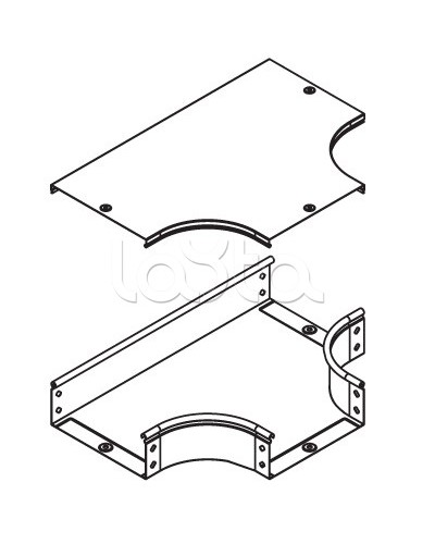 Крышка на ответвитель DPT Т-образный горизонтальный осн.600 DKC 38048 в Уссурийске Аксессуары для лотков Pintop.ru