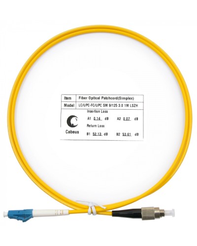 Шнур оптический simplex LC-FC 9/125 SM 1 м LSZH Cabeus FOP(s)-9-LC-FC-1M в Уссурийске Патч-корды оптические Pintop.ru