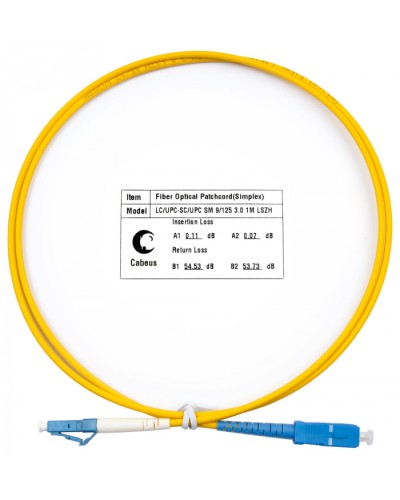 Шнур оптический simplex LC-SC 9/125 SM 1 м LSZH Cabeus FOP(s)-9-LC-SC-1M в Уссурийске Патч-корды оптические Pintop.ru