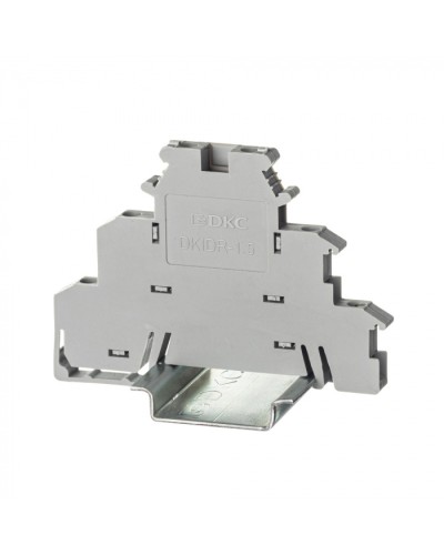 Клемма трехуровневая, винтовой зажим, 6 точек подключения, 2.5 кв.мм, серая DKC (DKIDR-1.5) в Уссурийске Клеммные колодки Pintop.ru