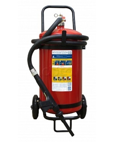 Огнетушитель ПОЖТЕХНИКА ОВП-40(з) МИГ летний (ФторПАВ) на съемн.тележке с перекр. стволом (баллон 50 л, ОТВ 40 л) в Уссурийске Огнетушители Pintop.ru