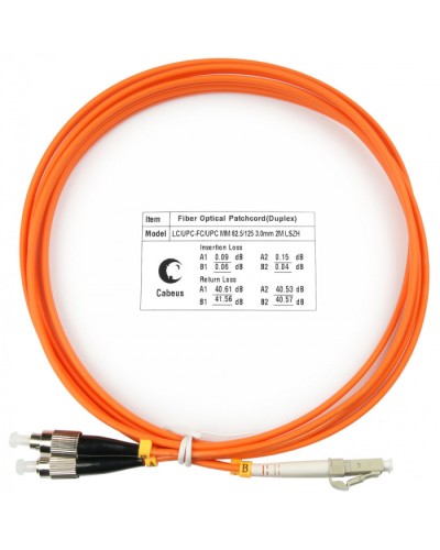 Шнур оптический duplex LC-FC 62,5/125 mm 2м LSZH Cabeus FOP-62-LC-FC-2m в Уссурийске Патч-корды оптические Pintop.ru