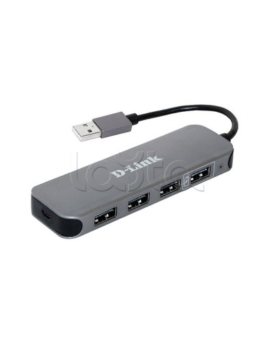 Концентратор с 4 портами USB 2.0 D-Link DUB-H4/E1A в Уссурийске Дополнительное оборудование для сетей Pintop.ru