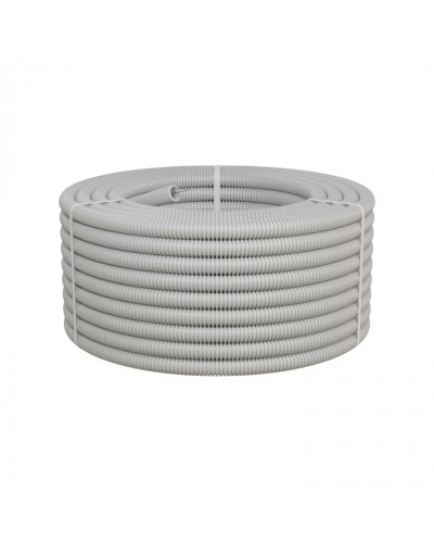 Труба ПНД-FRUF гофрир. тяжелая, с зондом, без галогена, трудногорючая, атмосферостойкая,цвет серый, диам. 32мм (25м) Экопласт (21132HFR-UF) в Уссурийске Труба гофрированная Pintop.ru