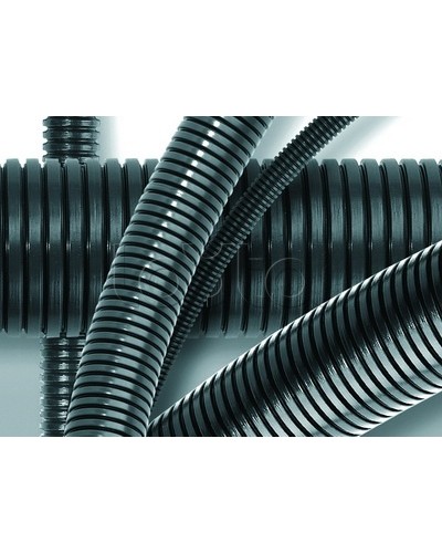 Труба гофрированная полиамид 6 ПВ-0 23 мм без зонда DKC PA602329F0 (50 м) в Уссурийске Труба гофрированная Pintop.ru