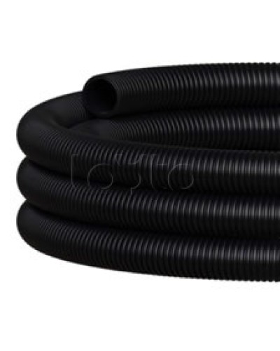 NR050 Двустен. труба ПНД гибкая откр. прокладки, SN26, с зондом, D50мм (50м) чёрный Экопласт (801050HFR-UF-BL) в Уссурийске Труба гофрированная Pintop.ru