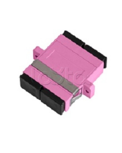 Адаптер NIKOMAX волоконно-оптический, соединительный, многомодовый, стандарта OM4, SC/UPC-SC/UPC, двойной, пластиковый, без шторки, с фланцами, маджента, уп-ка 2шт. NIKOMAX (NMF-OA2M4-FN-SCU-SCU-MG-2) в Уссурийске Проходные адаптеры и розетки оптические 